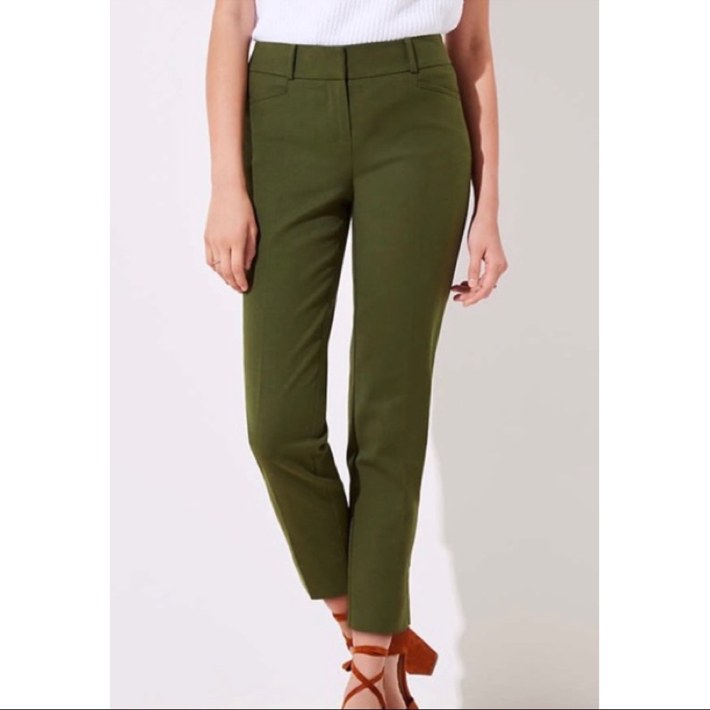 NWT Loft pants - Julie Skinny olive green